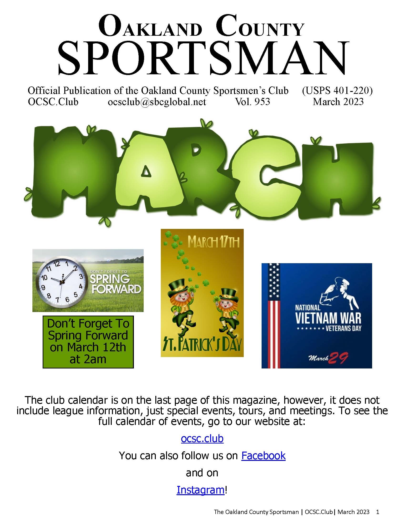 See whats happening at the club in March!