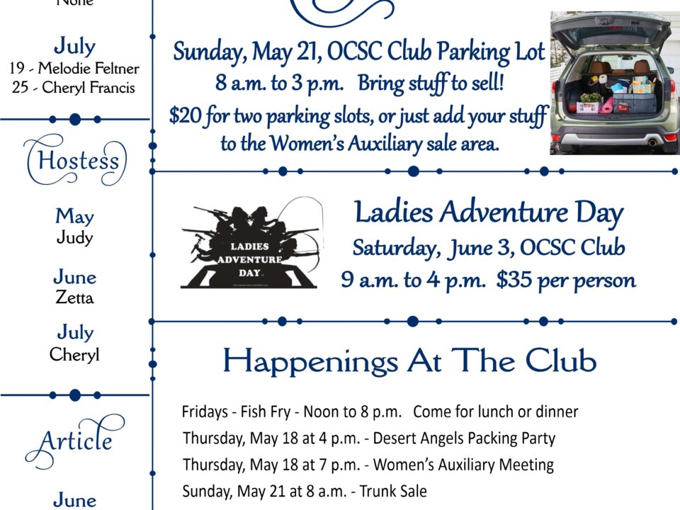 Women's Auxiliary - May 2023 Newsletter