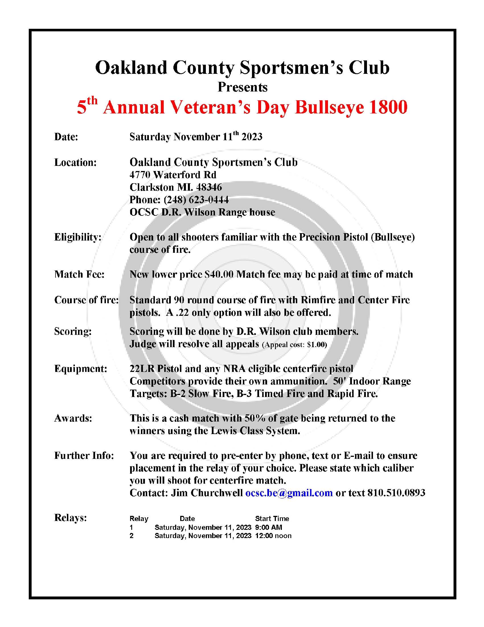 Veterans Day Bullseye 1800 flyer 2023