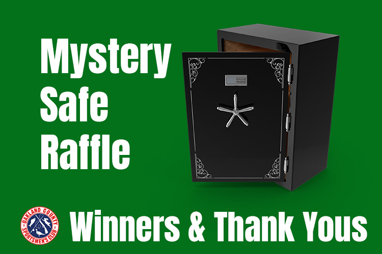 Mystery Safe Raffle Winners and Thank yous