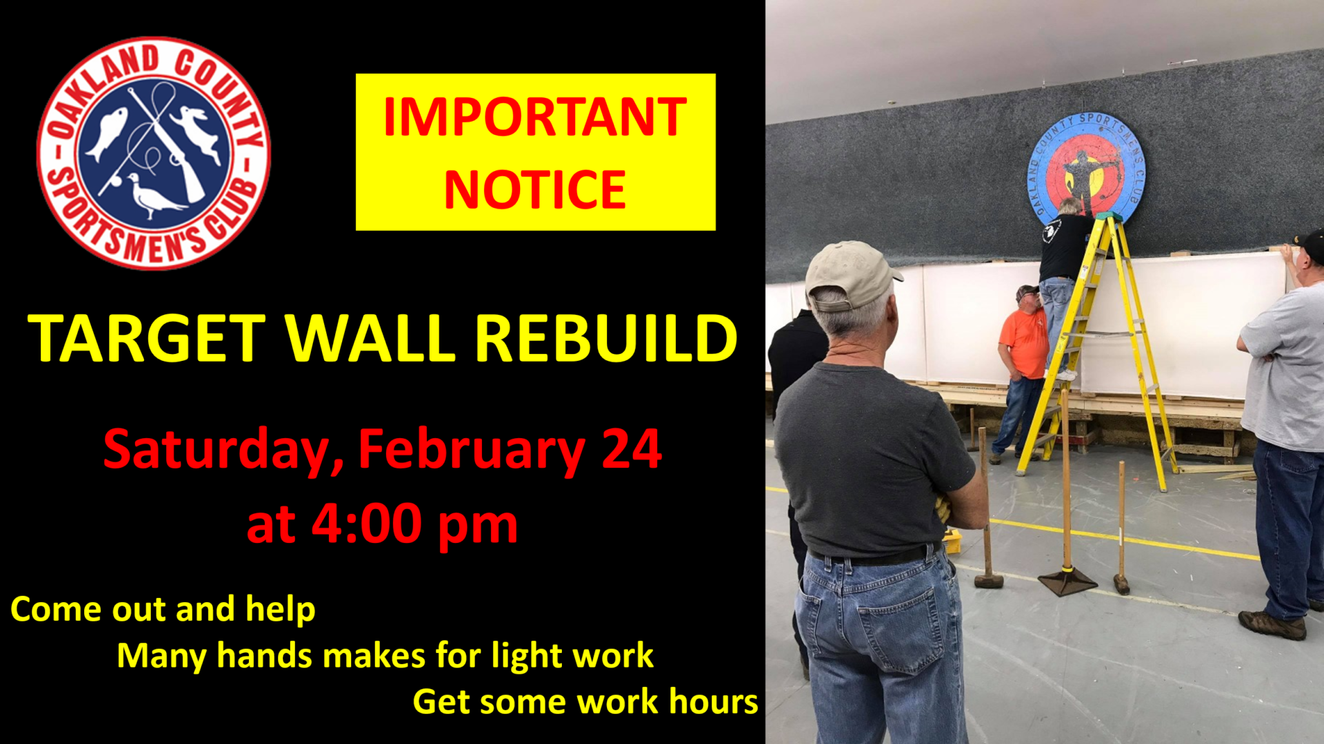 Target Wall Rebuild - Feb 24th at 4pm